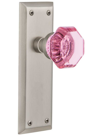 New York Door Set with Colored Waldorf Crystal Glass Knobs